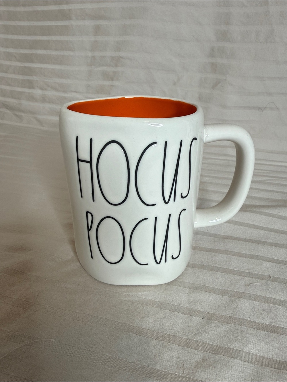 Rae Dunn White Mug with Orange Interior - HOCUS POCUS